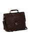 Joe Leather Men's Briefcase Brown