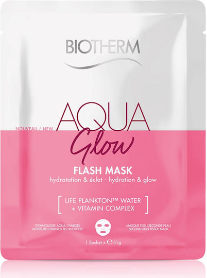 Biotherm Aqua Glow Flash with Life Plankton Water & Vitamin Complex Face Brightening Mask 31gr