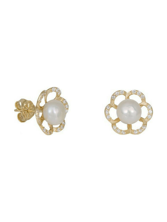 Cercei de damă K14 Pearl Flower 036286 036286 036286 036286 Aur 14 Carate