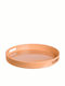 JK Home Decoration Plastic Rotund Tavă de Servire cu Mânere Salmon 34x34cm 38137 3buc