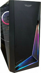 Armaggeddon Nimitz N5 Gaming Midi Tower Computer Case with Window Panel Aura Black