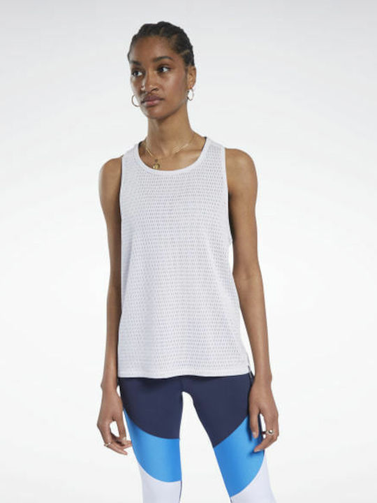 Reebok Perforated Women's Athletic Blouse Sleeveless Porcelain