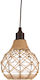 Keskor Pendant Lamp with Rope E27 Brown