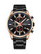 Curren Watch Chronograph Battery with Black Metal Bracelet