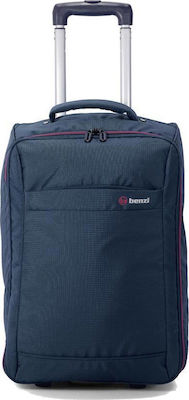 Benzi ΒΖ5565 Cabin Travel Suitcase Fabric Navy Blue with 2 Wheels Height 51cm BZ5565