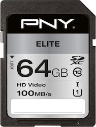 PNY Elite SDXC 64GB Clasa 10 U1 UHS-I