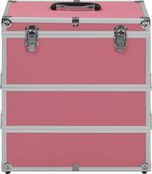 vidaXL Metallic Cosmetic Case Pink 91841 H40xW37xD24cm