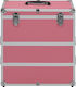 vidaXL Metallic Cosmetic Case Pink H40xW37xD24cm