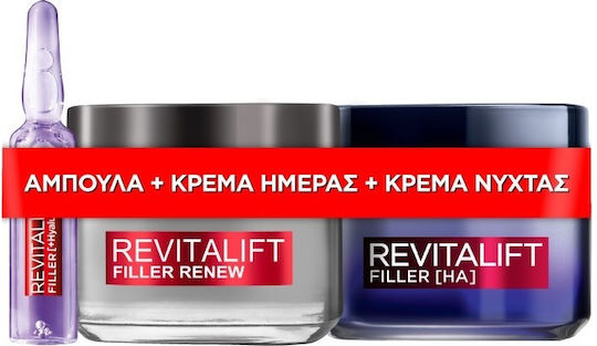 L'Oreal Paris Revitalift Filler Σετ Περιποίησης με Κρέμα Προσώπου και Serum ,Ιδανικό για 50+