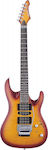 Aria MAC-45 Elektrische Gitarre mit Form Stratocaster und HSH Pickup-Anordnung Burst