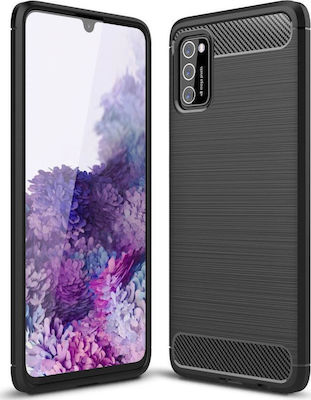 Tech-Protect Carbon Umschlag Rückseite Silikon Schwarz (Galaxy A41)