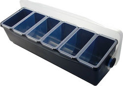 The Bars Plastic Condiment Dispenser with 6 Compartments with Dimension 50x15cm