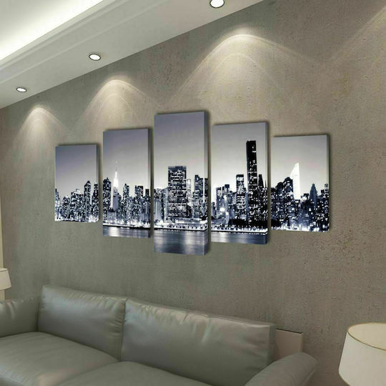 vidaXL Fivefold Painting on Canvas 200x100cm