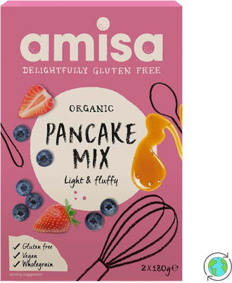 amisa Organic Product Mix for Pancake Gluten-Free for Fritters, Pancakes & Crepes Gluten Free 360gr