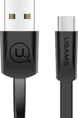 Usams US-SJ200 Flat USB 2.0 Cable USB-C male - USB-A male Μαύρο 1.2m (SJ200TC01)