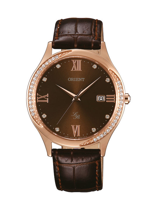 Orient Uhr mit Braun Lederarmband FUNF8001T0