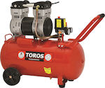 Toros Oil Free SILENT Μονοφασικό Κομπρεσέρ Αέρος με Ισχυ 1.55hp και Αεροφυλάκιο 50lt