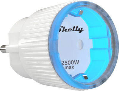 Shelly PLUG S Μονή Εξωτερική Πρίζα Ρεύματος Wi-Fi με Λαμπάκι Λευκή