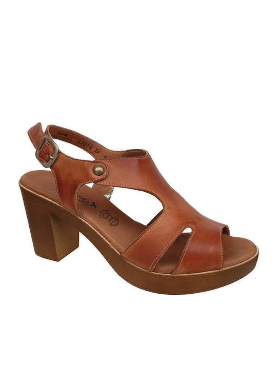 Leather Sandals Anatomic Tabac Brown