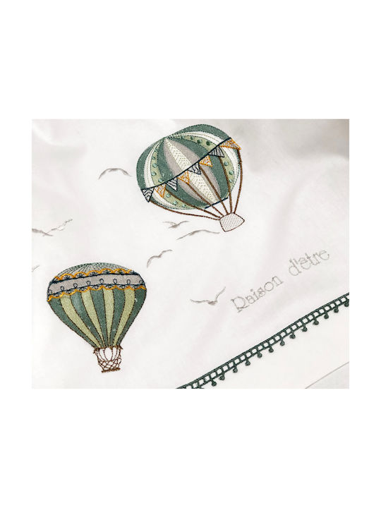 Raison D' Etre Подредба Детски Чаршафи Hot Air Balloon Бели 120x160см