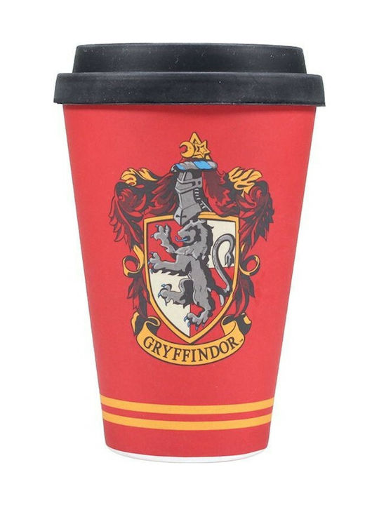 Half Moon Bay Harry Potter-Gryffindor Κούπα Μπαμπού με Καπάκι Κόκκινη 400ml