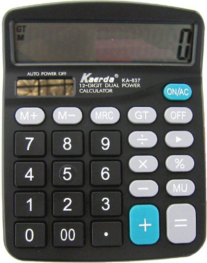 AGC Kaerda KA-837 Αριθμομηχανή 12 Ψηφίων σε Μαύρο Χρώμα
