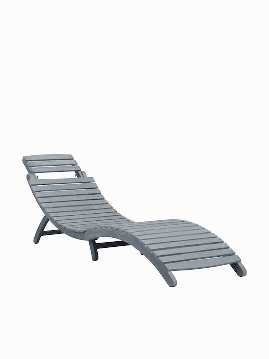 Deckchair Wooden Gray 190x60x51cm.