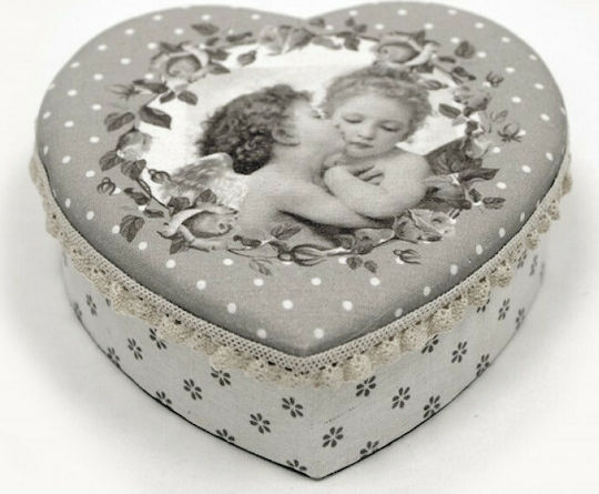 Faitakis Pack Fabric Decorative Box Angel Grey 19.5x19.5x7cm