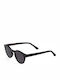 De-Sunglasses Hollywood Sunglasses with Black Plastic Frame and Black Lens