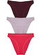 Βαμβακερά Women's Slip 3Pack Pink/Fuchsia/Bordeaux