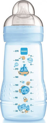 Mam Plastic Baby Bottle Easy Start Anti-Colic Anti-colic with Silicone Teat 320ml for 4+ months Μπλε Καραβάκι