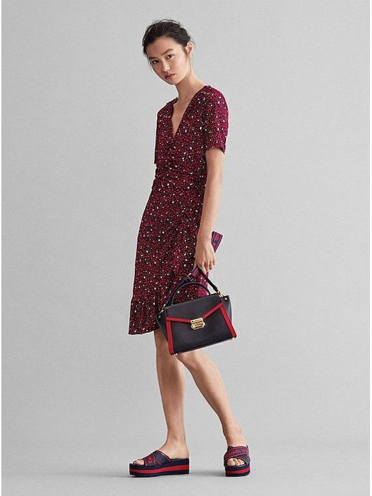 Καλοκαιρινό Midi Φόρεμα Κρουαζέ Blue / Red