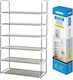 Metallic Shoe Organizer with 6 Shelves Gray 104x27x58cm