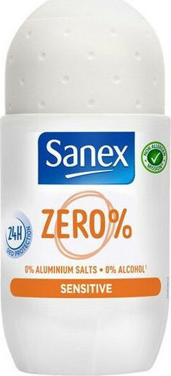 Sanex Zero 0% Sensitive Protecție 24h Deo Deodorant 24h în Roll-On Fără Aluminiu 50ml