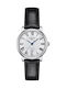 Tissot Carson Γυναικείο Ρολόι 30mm Αυτόματο με Μαύρο Δερμάτινο Λουράκι
