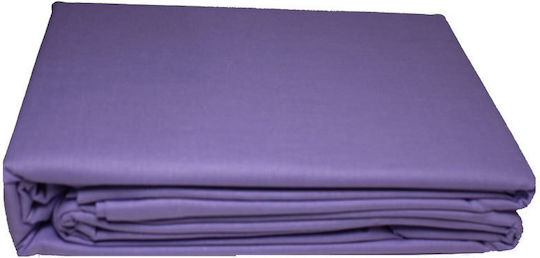 24home.gr Чаршаф Единично с Ластик 100x200+33см. Лила Лилав