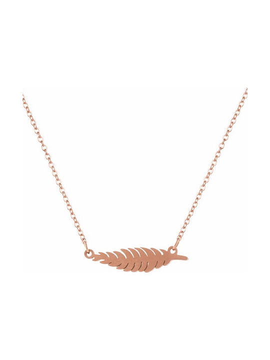 Feather necklace - ATCALI ROSE GOLD GOLD