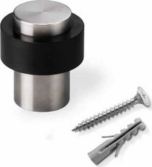 Metallic Door Stopper Metal with Screw Ø35x40mm Silver