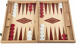 Manopoulos Oak Handmade Backgammon Wooden with Checkers 48x48cm