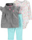 Carter's Baby Bodysuit Set Long-Sleeved with Pants Multicolour 3pcs