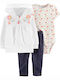 Carter's Baby Bodysuit Set Short-Sleeved with Pants White 3pcs