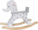 Jabadabado Wooden Rocking Toy Elephant for 12+ months with Max Load Capacity 30kg White