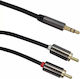 Bridgecable 3.5mm Male To RCA Male Audio Cable Black 10m With Gold Plated Terminals 29-0599