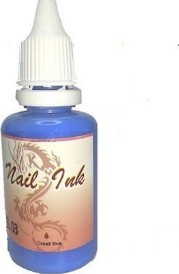 Airbrush Nail Ink Farben malen für Nägel Kobaltblau 30ml in Blau Farbe