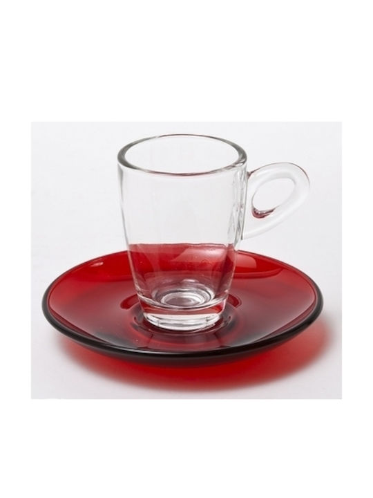 Espiel Κόκκινο Glass Espresso Cup Set 75ml