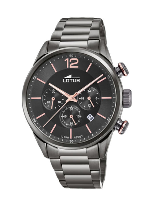 Lotus Watches Ceas Cronograf Baterie cu Gri Brățară metalică 18686/2