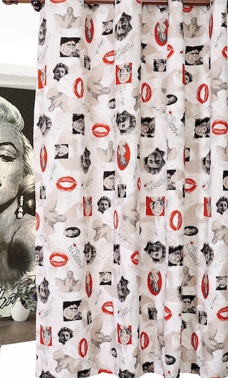 Mc Decor Κουρτίνα με Τρουκς Marilyn Κόκκινη 140x265εκ.