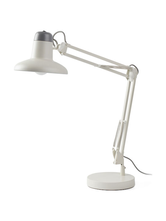 Faro Barcelona Snap Office Lamp with Foldable Arm for Socket E27 in White Color