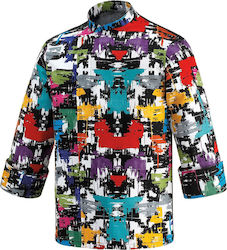 Egochef Graphic Chef Long Sleeve Cotton made Jacket Multicolour