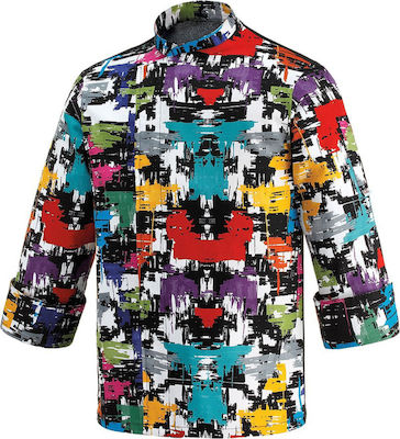 Egochef Graphic Chef Long Sleeve Cotton Jacket Multicolour